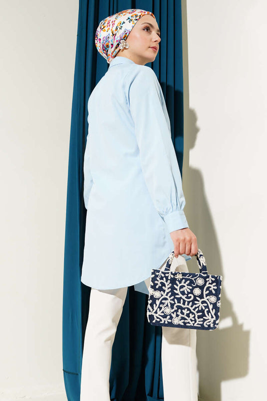 Túnica con lazo lateral azul bebé