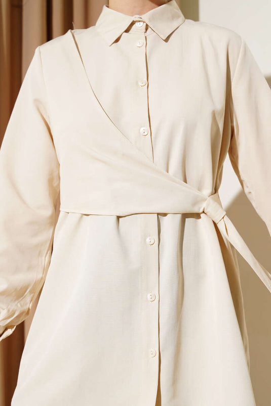 Side Tie Tunic Beige
