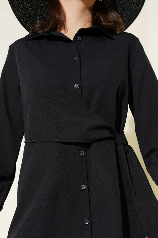 تونيك برباط جانبي أسود