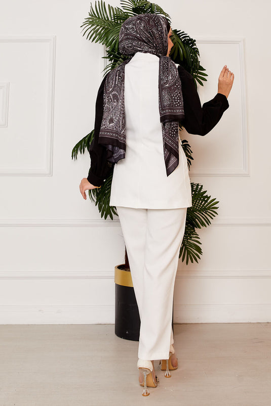 Side Tie Vest Set White