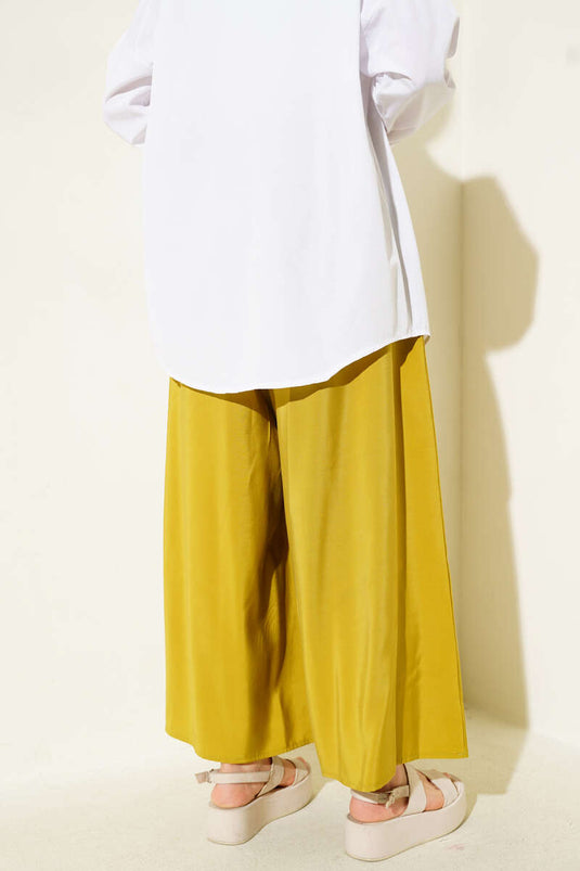 Yandan Cepli Salaş Tensel Pantolon Yağ Yeşili