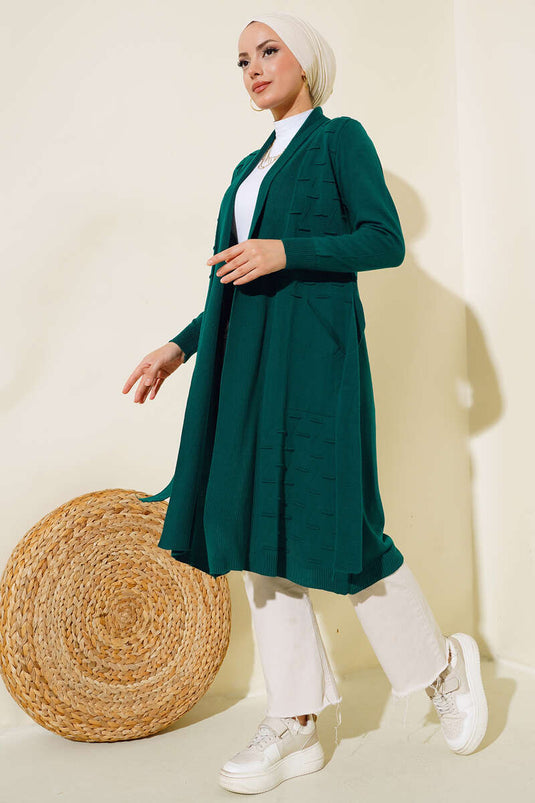 Gilet À Boutons Latéraux Et Détail À Nouer Émeraude