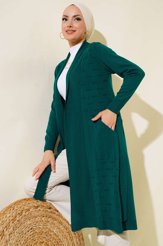 Gilet à lacets sur le côté, couleur émeraude