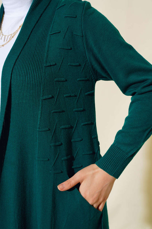 Gilet à lacets sur le côté, couleur émeraude