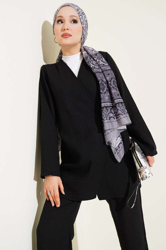 Ensemble de deux pièces basiques à attacher latéralement (noir)