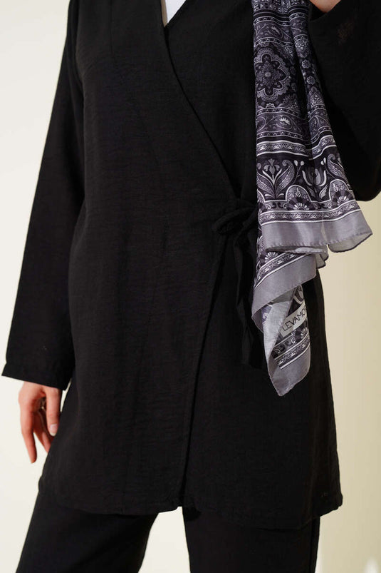 Ensemble de deux pièces basiques à attacher latéralement (noir)