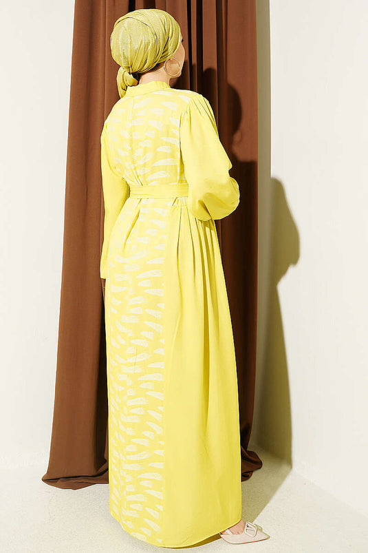 Robe Jacquard Plissée Côté Jaune