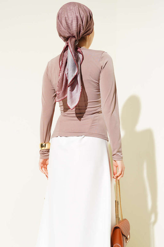 Side-Tie Sandy Blouse Mink