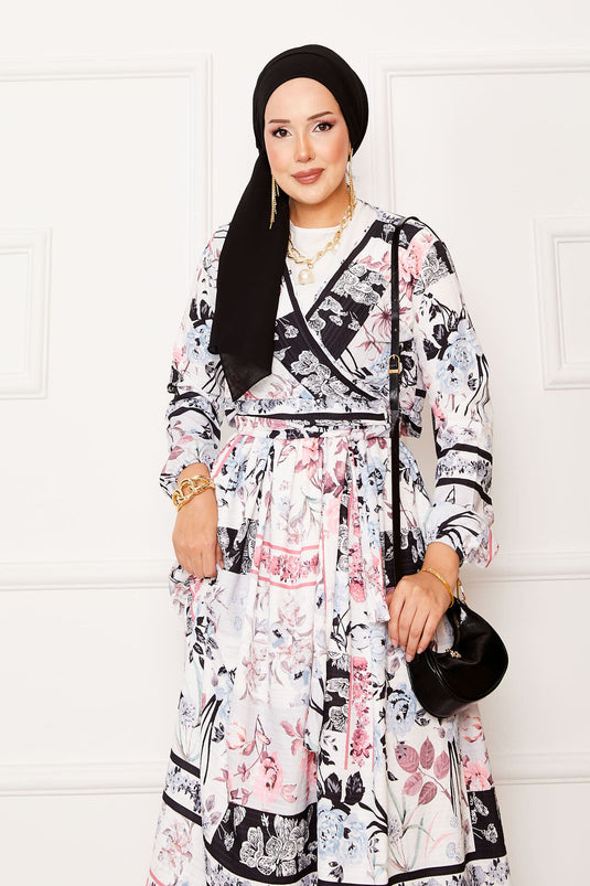 Tailleur jupe en modal avec liens latéraux noir