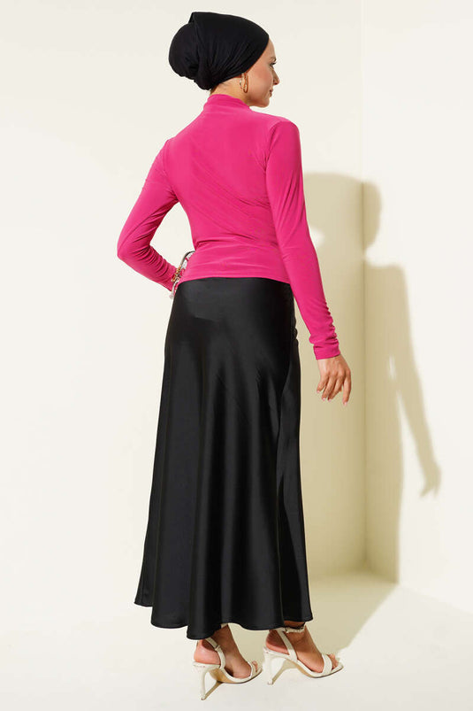 Sandy Blouse Magenta with Side Gathering Details