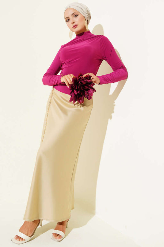 Yanları Büzgü Detaylı Sandy Bluz Menekşe