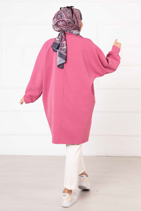 Atlas Hijab Jacke mit Seitentaschen Fuchsia