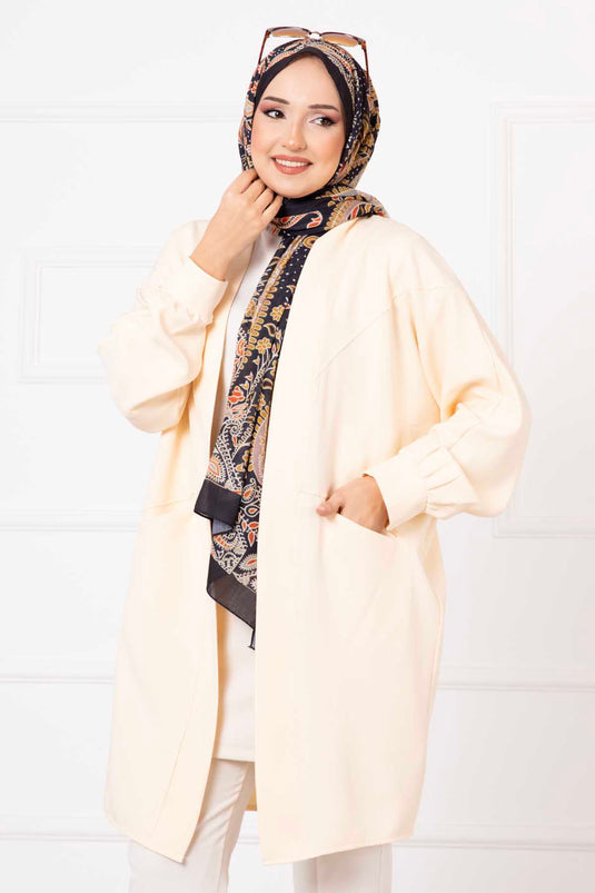 Veste Hijab Atlas avec poches latérales Crème