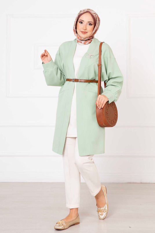 Atlas Hijab Jacke mit Seitentaschen Mint