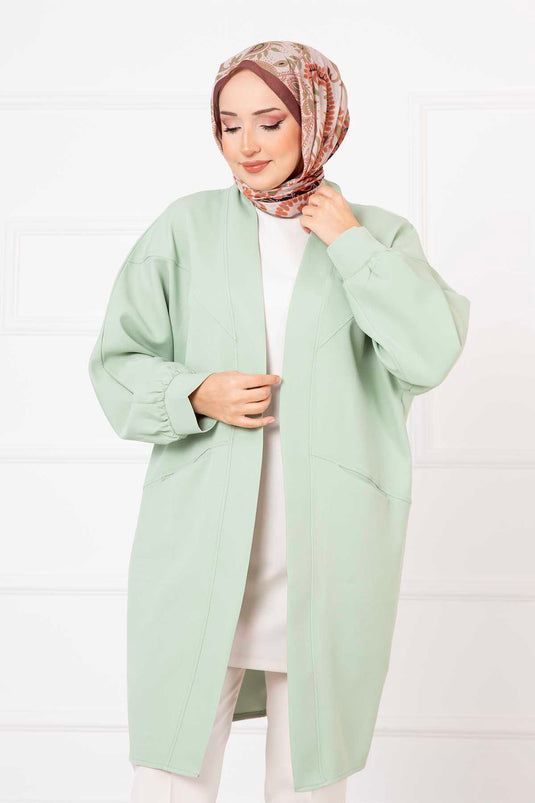 Atlas Hijab Jacke mit Seitentaschen Mint