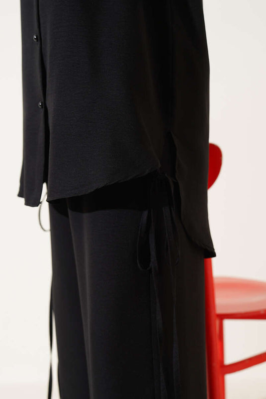 Ensemble deux pièces avec détail de corde latérale noir