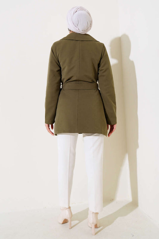 Leaf Stone Cape Trenchcoat Khaki