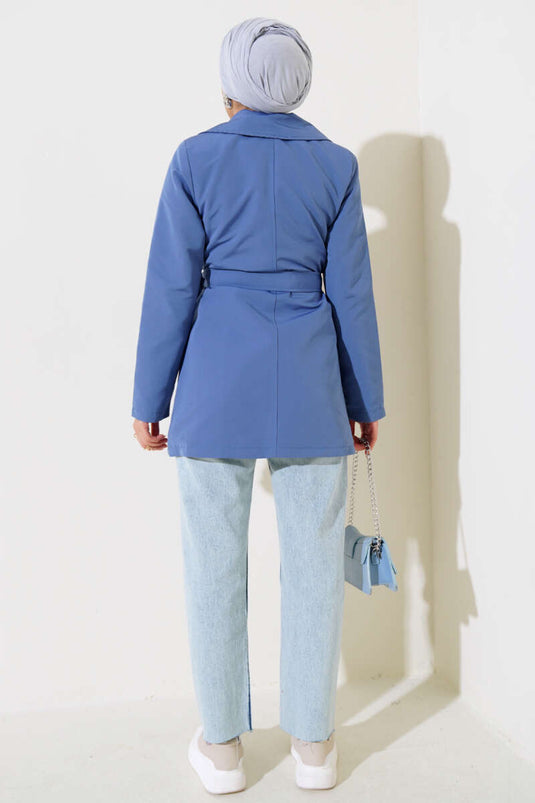 Leaf Stone Cape Trenchcoat Indigo