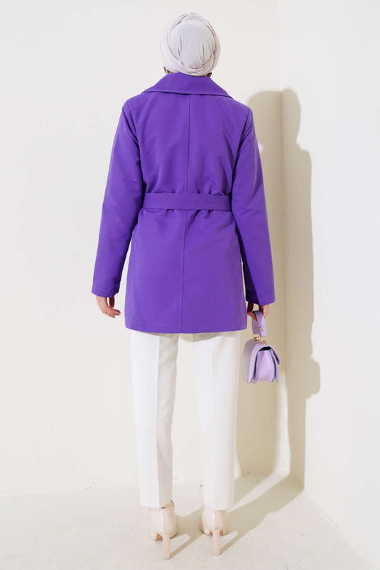 Trench-Coat Cape Leaf Stone Violet