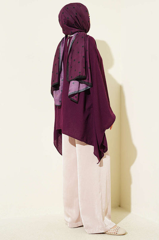 Yarasa Kol Basic Bluz Mürdüm