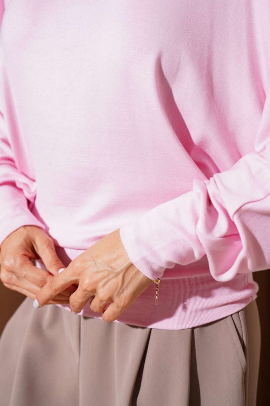 Chemisier rose ample à manches chauve-souris