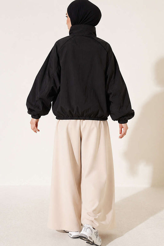 Yarasa Kollu Oversize Ceket Siyah