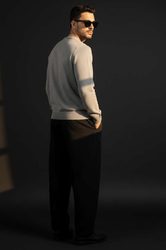 Yarım Balıkçı Triko Erkek Kazak Gri