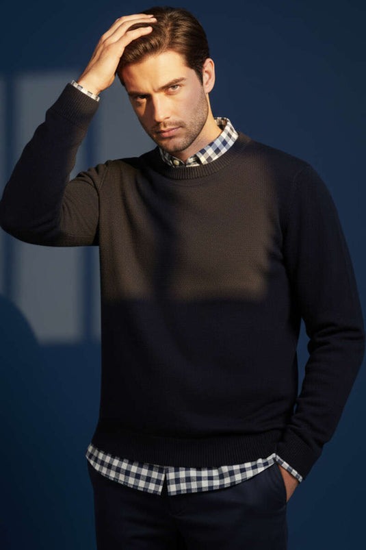 Yarım Balıkçı Triko Erkek Kazak Lacivert