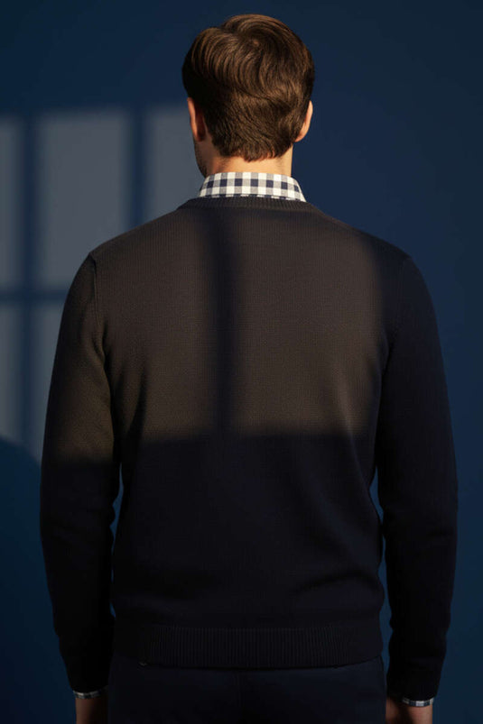 Yarım Balıkçı Triko Erkek Kazak Lacivert