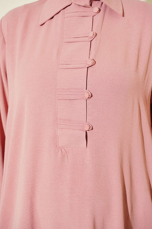 Ensemble Deux Pièces Rose Mauve À Boutons