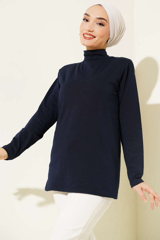 Body a mezza scollatura blu navy