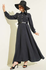 Robe Chemise À Ceinture Et Poches En Fumée