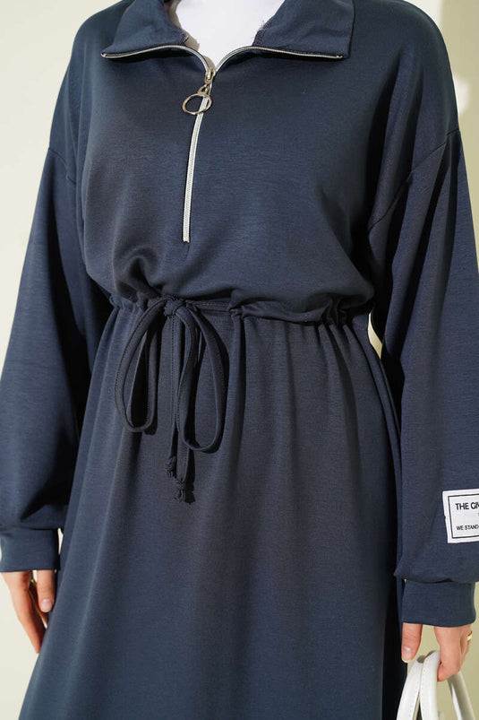 Robe Loisha ornée d'un demi-zip, gris fumé