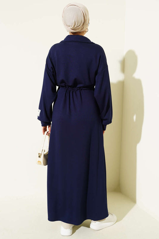 Robe Loisha ornée d'un demi-zip, bleu marine