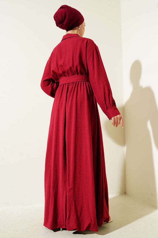 Abito Mevlana con mezza cerniera, rosso bordeaux