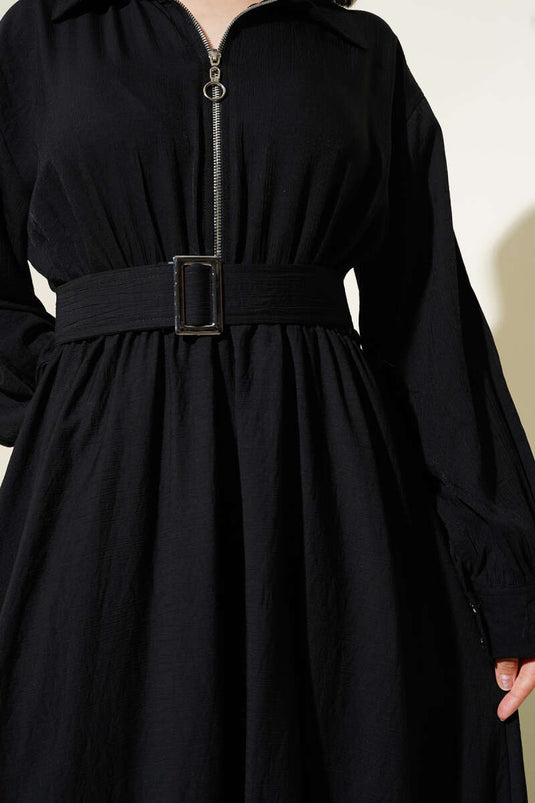 فستان مولانا نصف سحاب أسود