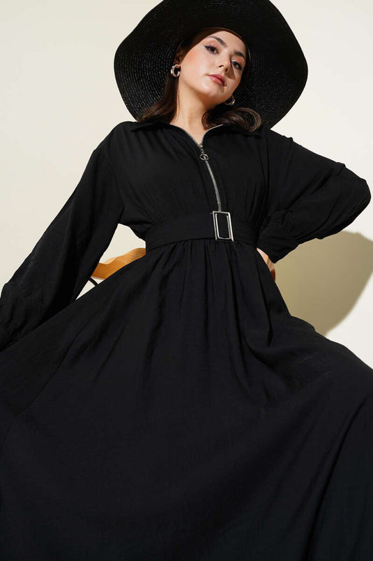 فستان مولانا نصف سحاب أسود