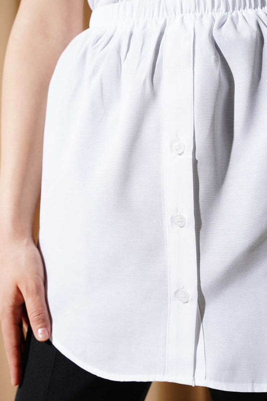 قميص داخلي أبيض قصير (نصف قميص)