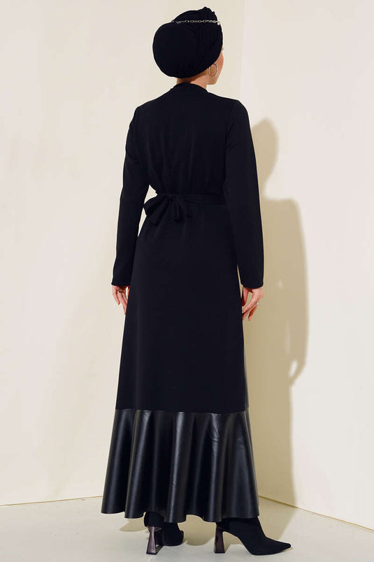 Robe Chaîne Demi-Cuir Noir