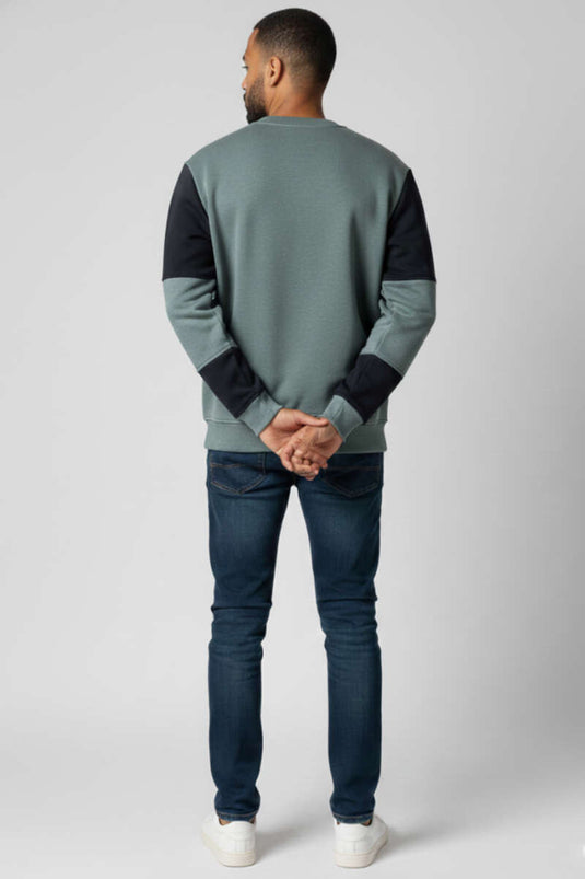 Sweat-shirt homme à rayures horizontales Thessaloniki, couleur pétrole