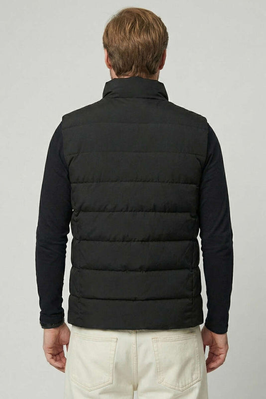 Gilet matelassé pour homme à couture horizontale noir