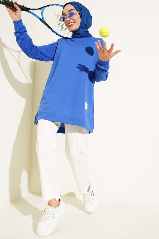 Yazı Baskı Armalı Tunik Saks