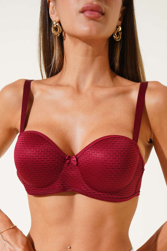 One-Piece Non-Padded Bra Burgundy