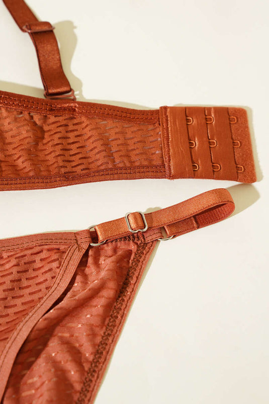 طقم حمالة صدر غير مبطنة من قطعة واحدة نحاسي