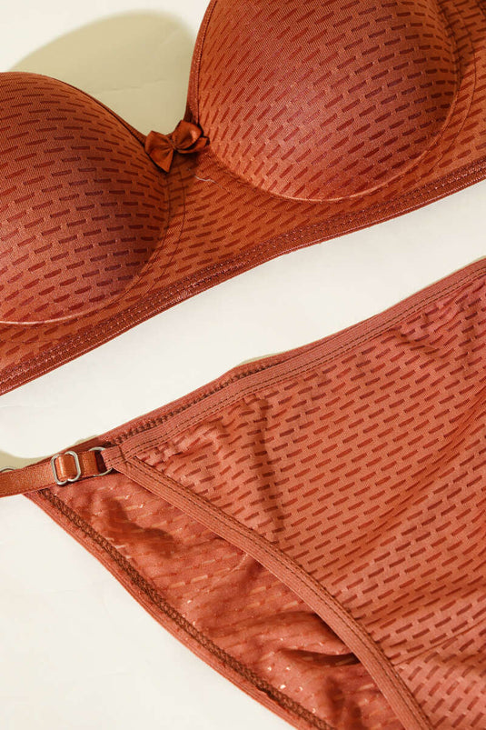 طقم حمالة صدر غير مبطنة من قطعة واحدة نحاسي