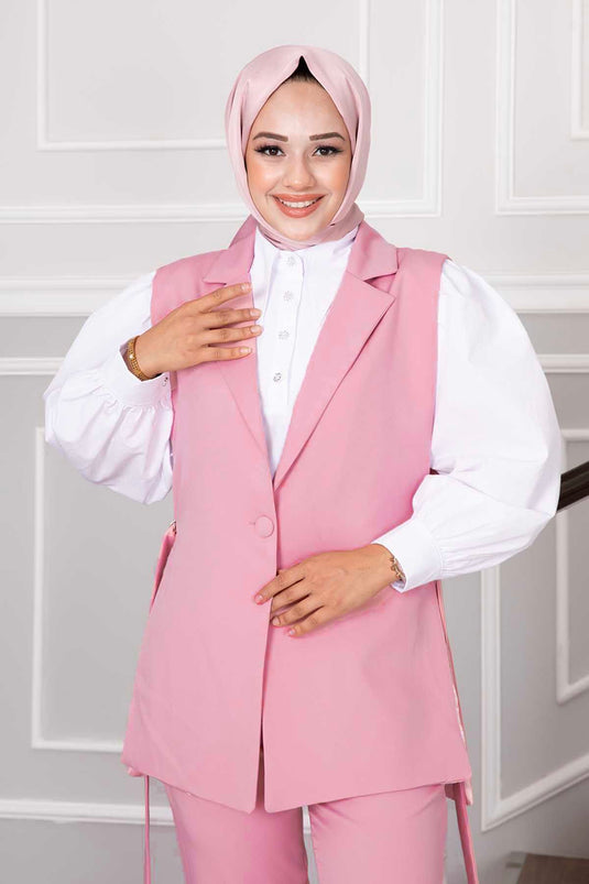 Ensemble hijab deux pièces Vested Poudre