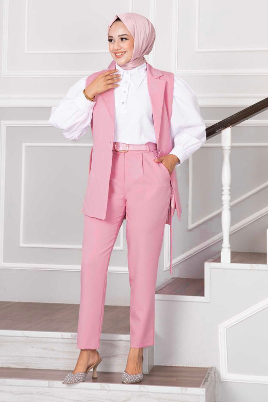 Ensemble hijab deux pièces Vested Poudre