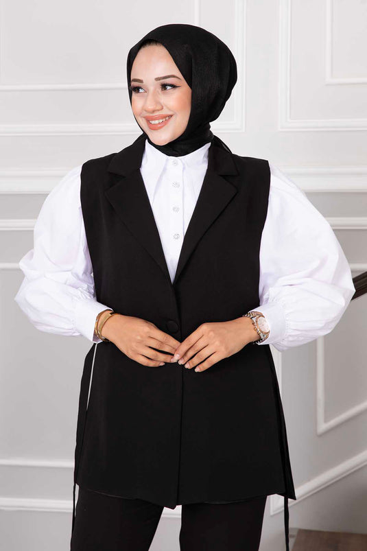 Ensemble hijab deux pièces noir avec veste