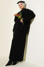 Robe gilet en maille noire