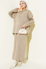 Robe sans manches en maille, ensemble deux pièces en vison